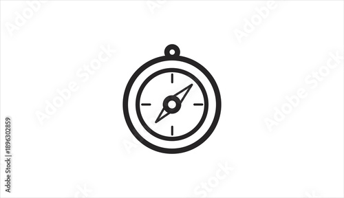 Simple black and white compass icon on white background.