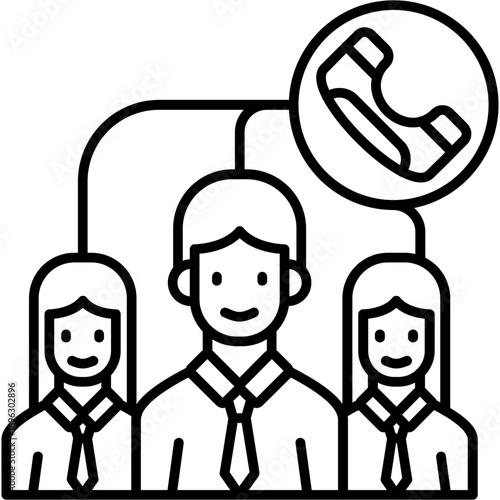 Group Call Outline Icon