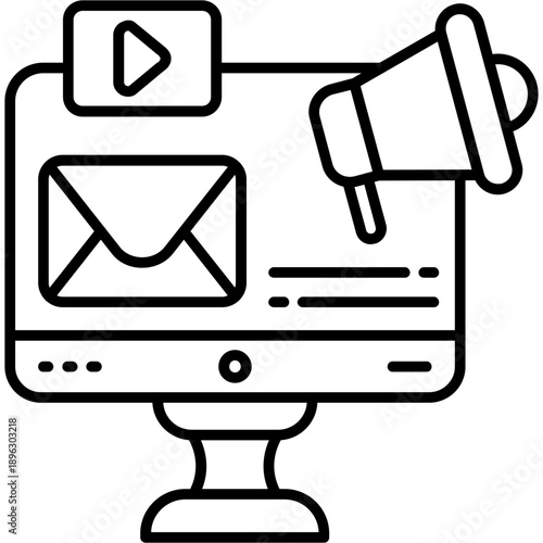 Digital Communication Outline Icon