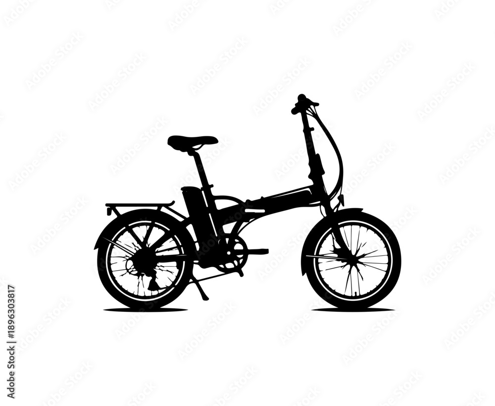 Fototapeta premium Modern Folding Electric Bike Vector Illustration
