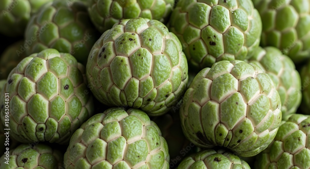 Fototapeta premium Morning walks and healthy eating a lifestyle choice featuring fresh custard apples