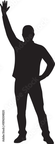 Man waving hand in greeting gesture, an approachable vector illustration of welcome and friendliness