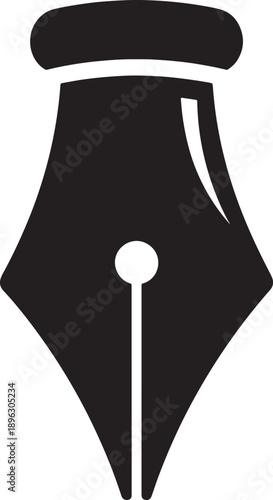 Graphic illustration of a pen nib tip