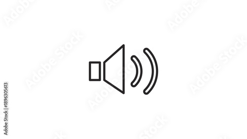 Simple black icon of a speaker emitting sound waves.