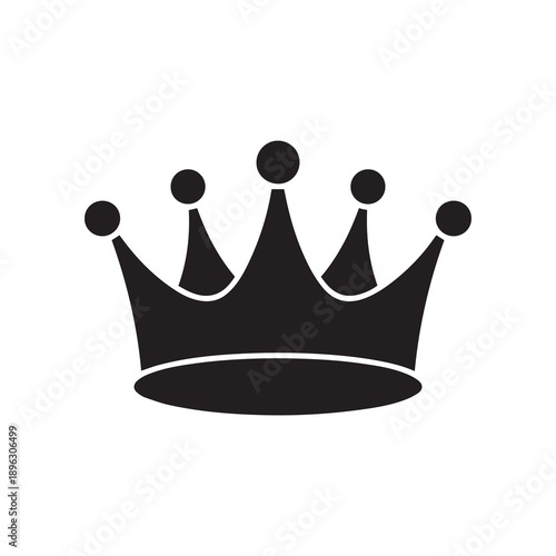 Black crown illustration with five pointed tips and symmetrical design