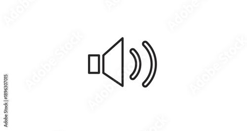Simple black icon of a speaker emitting sound waves.