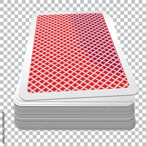 Royal Flush Hearts Playing Cards Isolated on Transparent Background