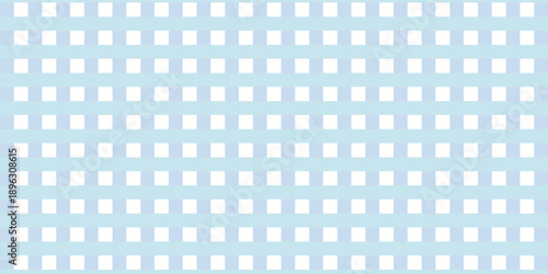 Seamless Light Blue Gingham Pattern Background. Classic Two-Tone Pastel Plaid Check Design for Fabric, Textile, Wallpaper, and Picnic Decor.