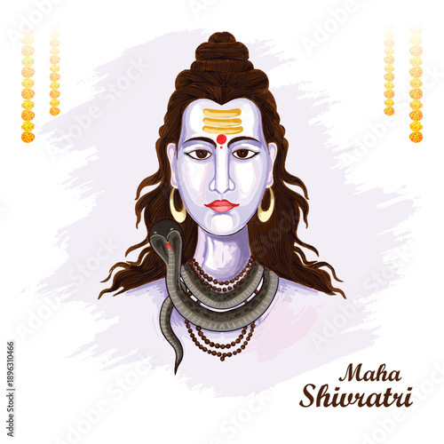 Happy maha shivratri lord shiva card design