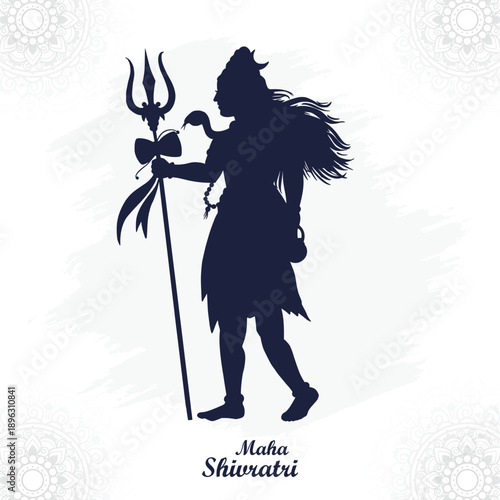 Happy maha shivratri lord shiva celebration card design