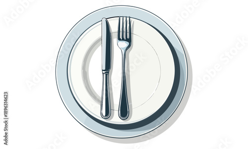 お皿に乗ったナイフとフォーク