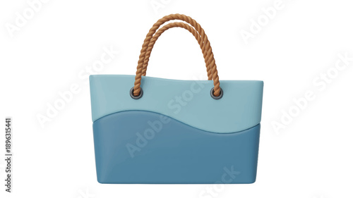 A 3D rendered illustration of a light blue tote bag with a wavy design element (2)_traced