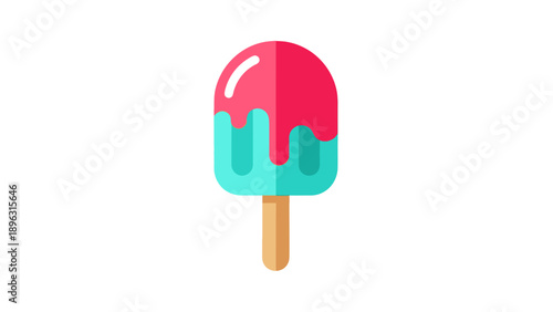 Colorful Ice Cream Pop Frozen Treat Vector Illustration