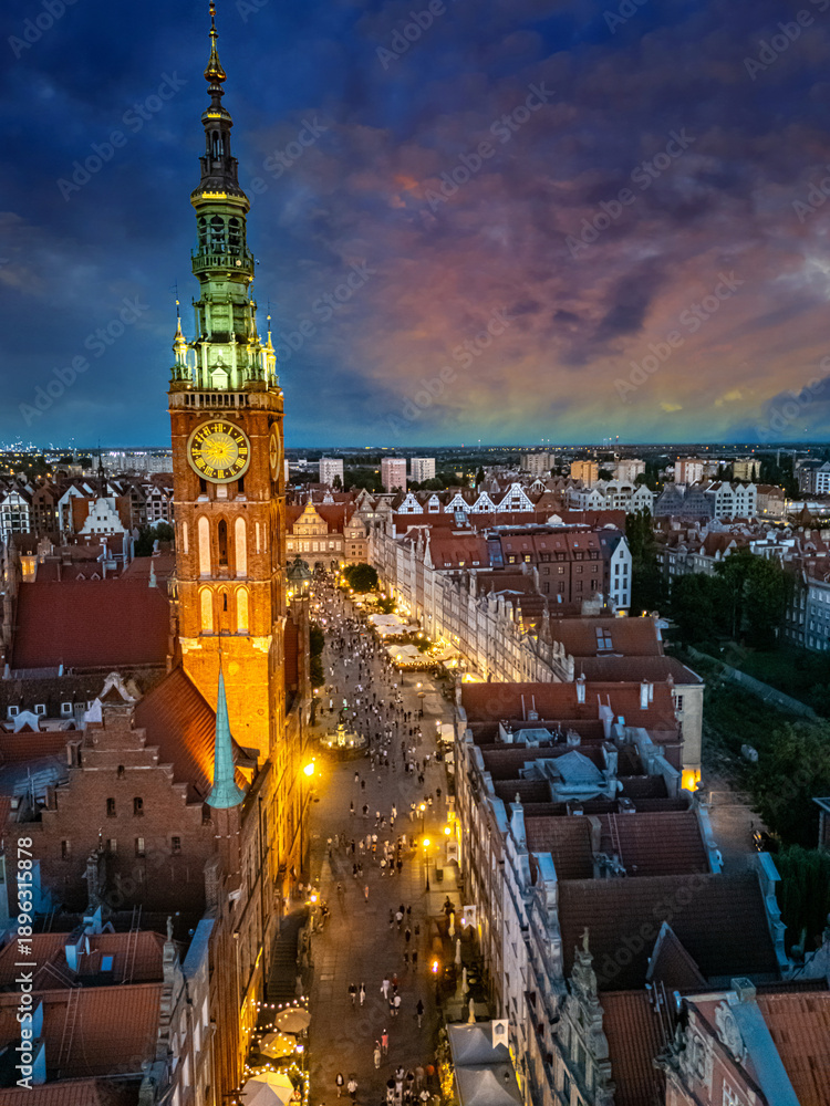 custom made wallpaper toronto digitalArchitecture of old town in Gdansk with Main City Hall, Poland