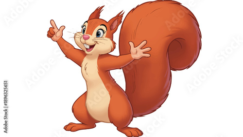 A cartoon illustration of a cheerful red squirrel with a large bushy tail, drawn in a classic animation style (2)_traced