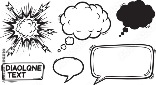 speech bubbles with organic crayon, chalk, or pastel textures, including star, heart, and cloud shapes, colorful vector artwork on white background for creative, playful, or educational project