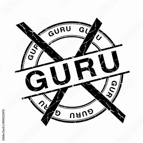 Distressed Grunge Stamp Graphic Denying Guru Expert Authority Concept Illustration