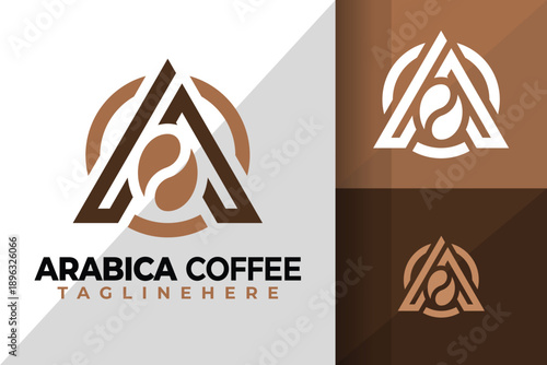 Letter A Arabica Coffee Logo Logos Design Element Stock Vector Illustration