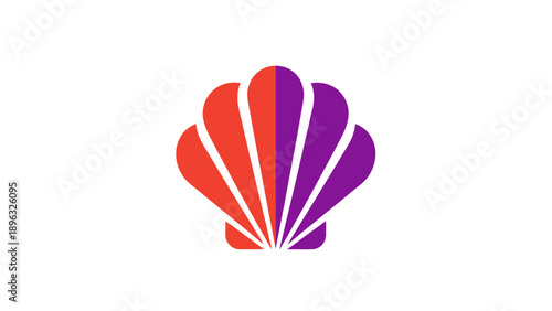Stylized Seashell Icon with Gradient Colors