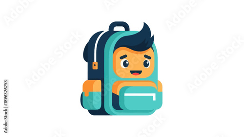 Happy Boy Character Backpack Design