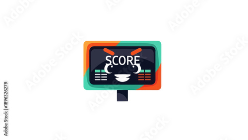 Scoreboard With Cartoon Face and Score Display