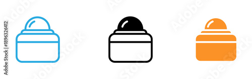 Three colored baby bottle icons