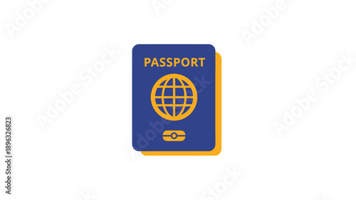 Travel Passport Icon with Globe Symbol