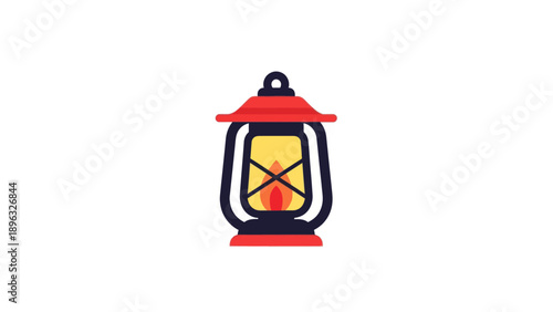 Vintage Lantern with Glowing Flame