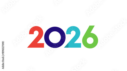 Colorful 2026 year numbers with modern typography