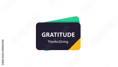 Modern Gratitude Thanksgiving Text Graphic with Abstract Shapes