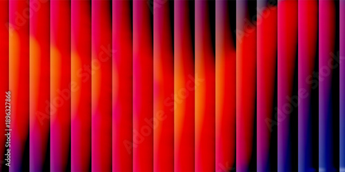 3d render, dynamic abstract geometric stripes in blue and green gradient on a black background