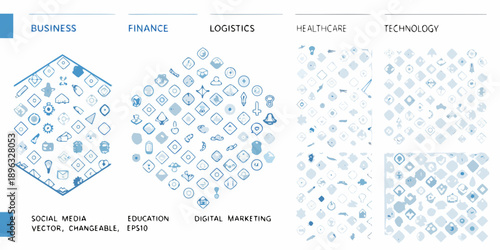 infographic illustrating various sectors and their related icons