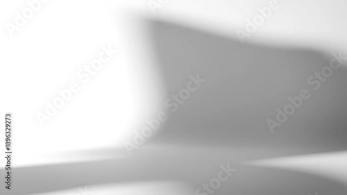 Abstract monochrome composition with shadow and white background