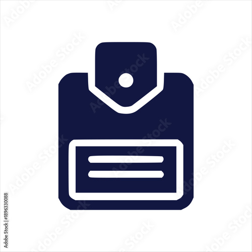 Secure ID Badge Holder Vector Icon Access Pass Identification Symbol Flat UI Graphic Design Element