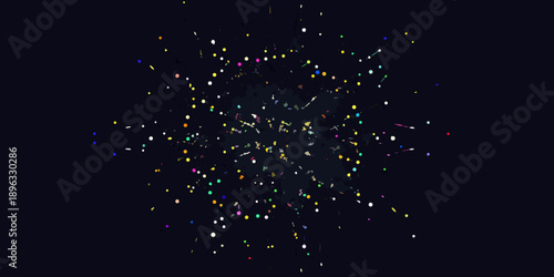 a colorful explosion of sparks on a dark background