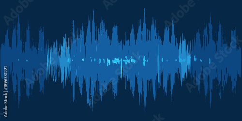 Abstract blue waveform representing sound or audio visualization