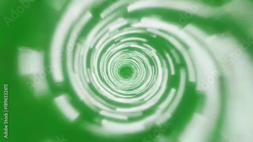 Abstract green tunnel of light with spiral effect for various purposes