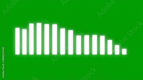 Animated audio bars equalizer on a vibrant green background