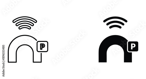 Wireless internet router signal icon with strong WiFi connection for home office and business networking setup