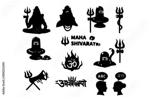 12 sets of Maha Shivaratri icons