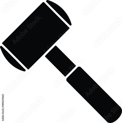 Mallet Icon Vector Black Isolated Object on White Background