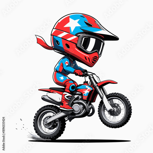 cartoon motocross racer vector image