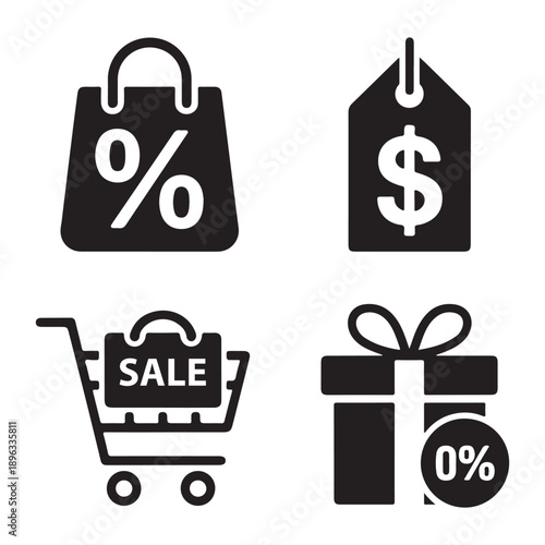 E commerce sale online deal silhouette for limited stock offers