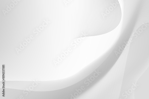 Elegant white and grey abstract background with smooth curves and soft wave patterns