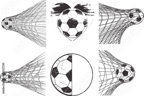 Soccer Ball Goal Net Motion Vector Set