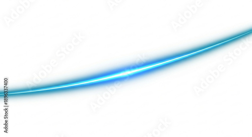 A bright blue curved line with a subtle gradient effect