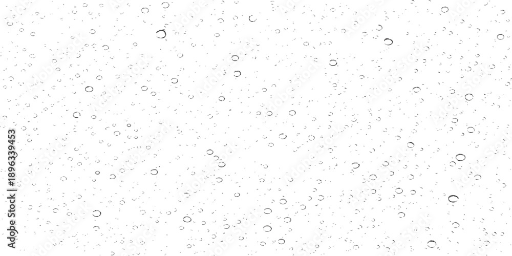 Fototapeta premium Abstract grunge texture featuring black and white raindrops on a transparent glass surface with clear wet liquid droplets and blue condensation patterns
