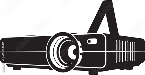 Black and white of a digital projector technology presentation