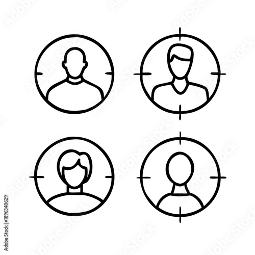 Hand-drawn target audience icon for marketing and business strategy