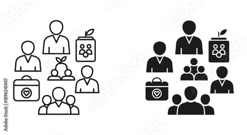 Medical Professionals and Patients in Simple Iconic Representation